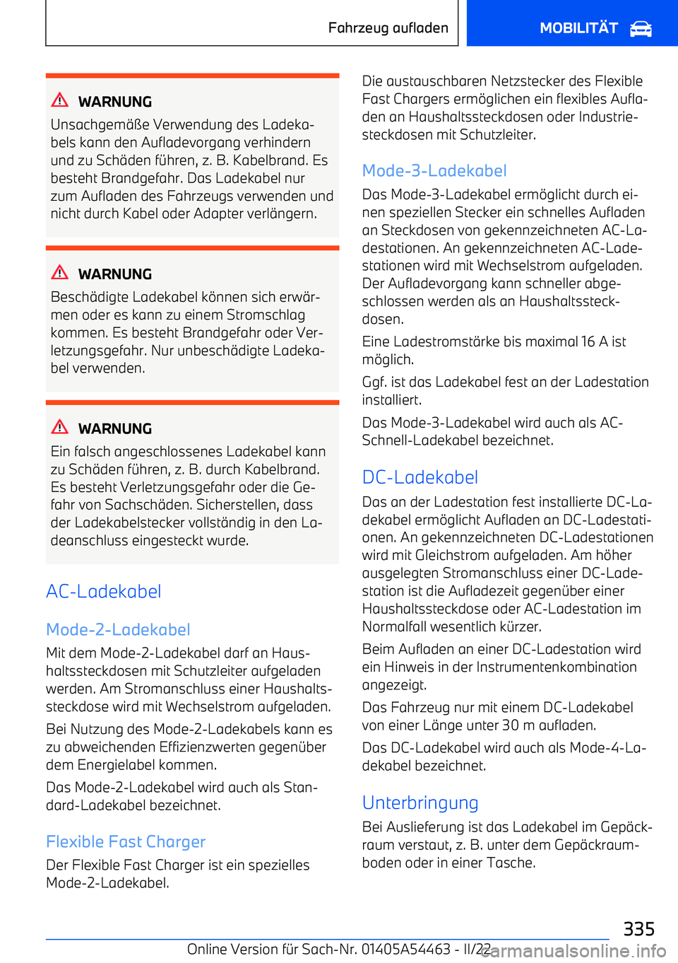 BMW IX 2022  Betriebsanleitungen (in German) WARNUNG
Unsachgem