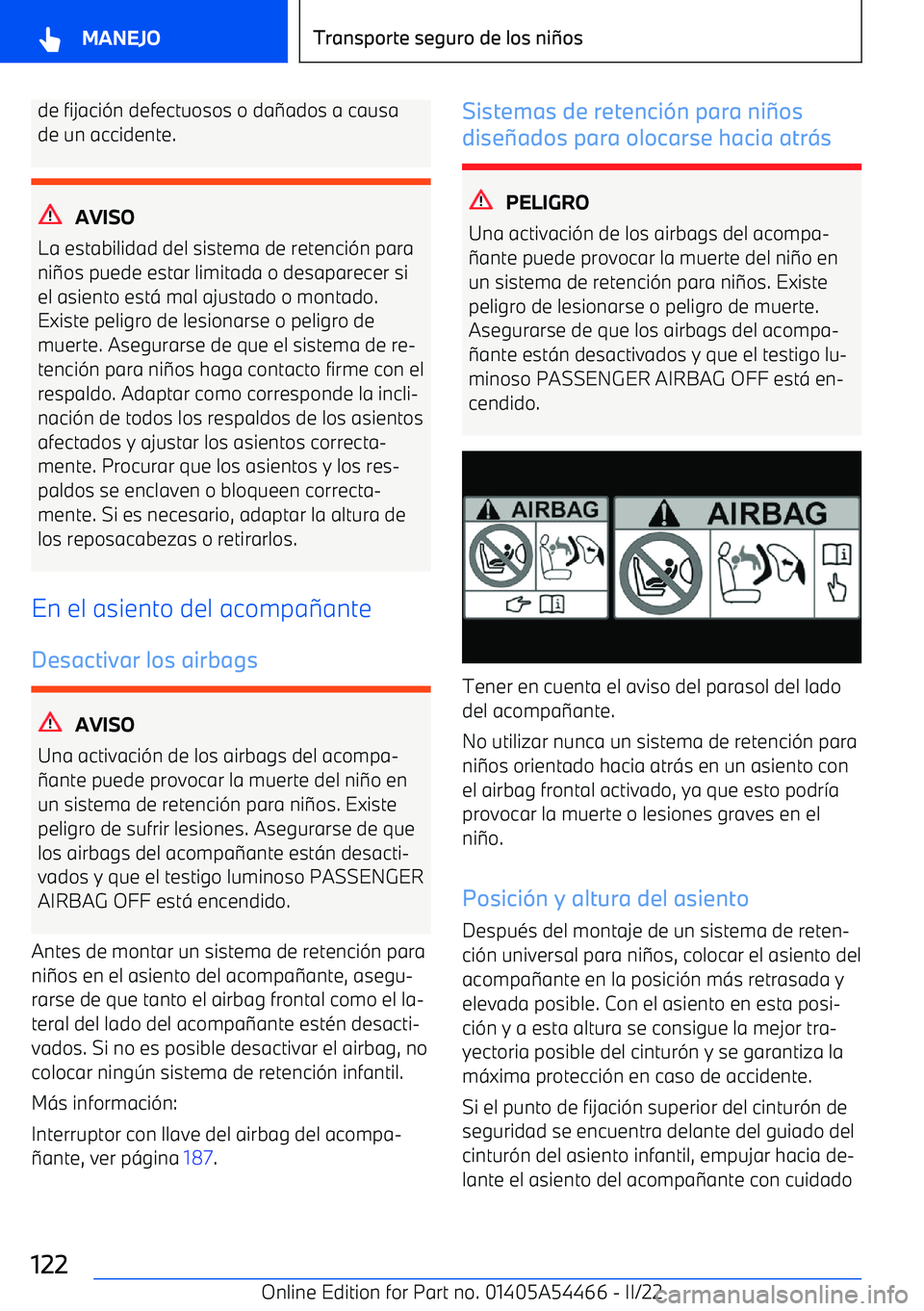 BMW IX 2022  Manuales de Empleo (in Spanish) de fijaci