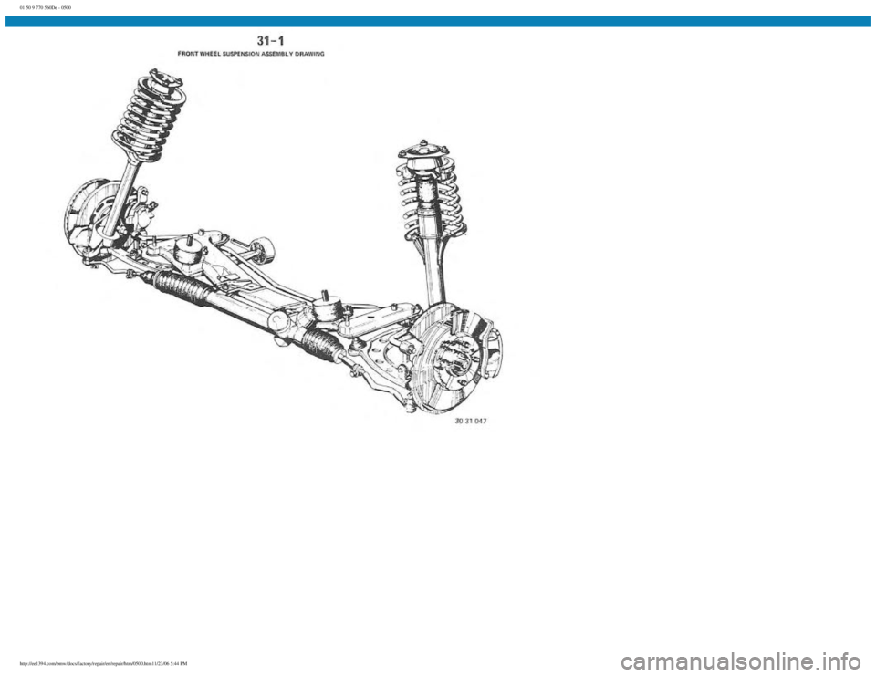 BMW E30 1982  Repair Manual 
01 50 9 770 560De - 0500
 
http://ee1394.com/bmw/docs/factory/repair/en/repair/htm/0500.htm11/23/06 5:44 PM 
