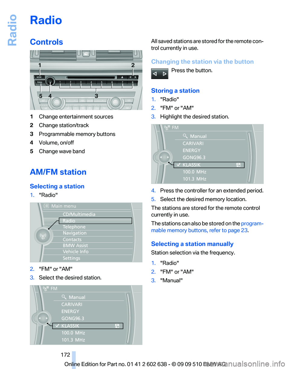 BMW 7 SERIES 2010  Owners Manual 