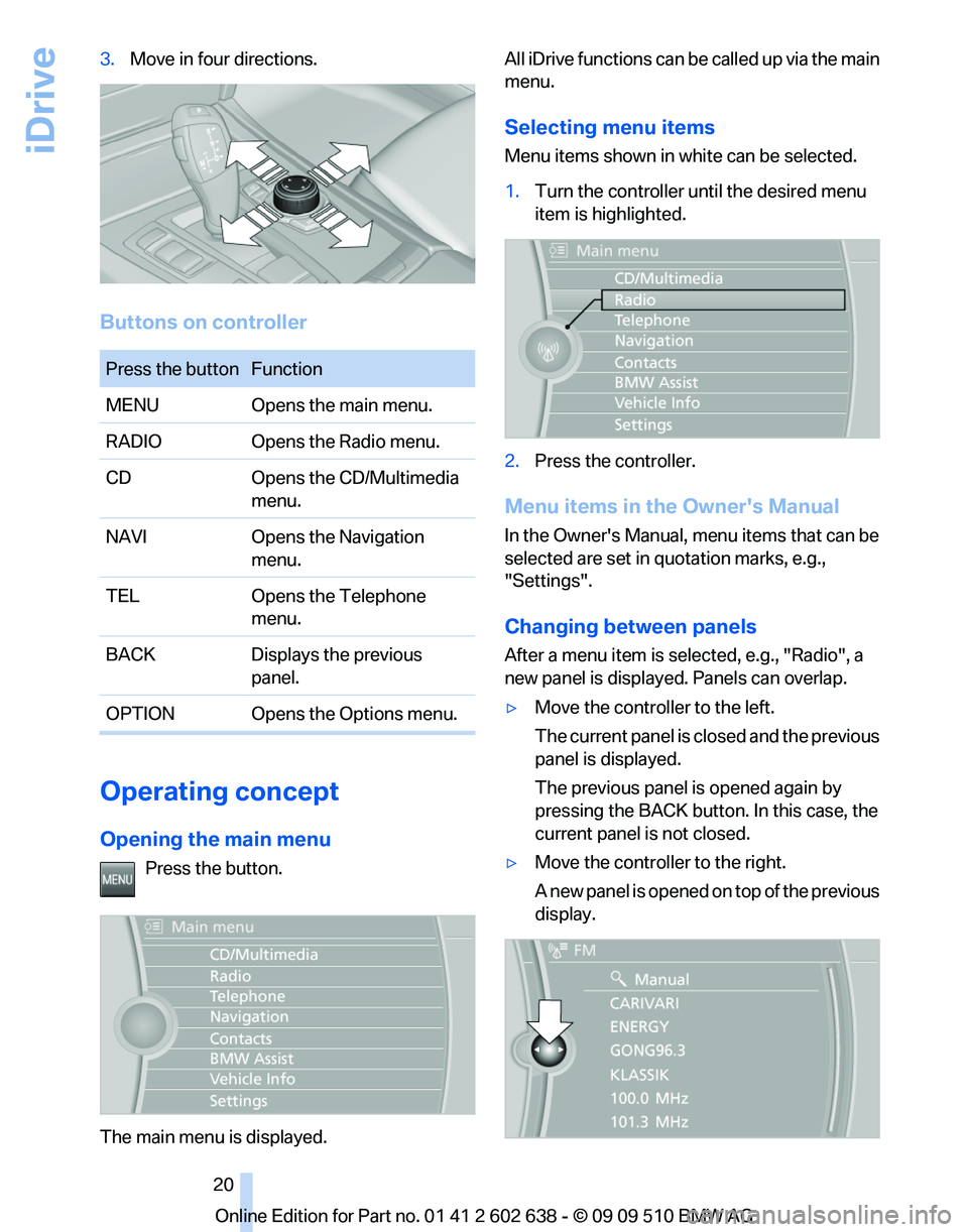 BMW 7 SERIES 2010  Owners Manual 