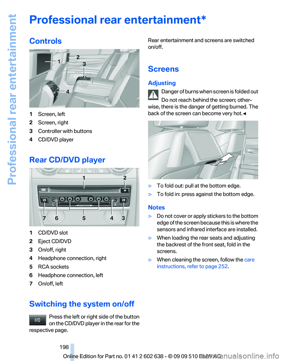 BMW 7 SERIES 2010  Owners Manual 