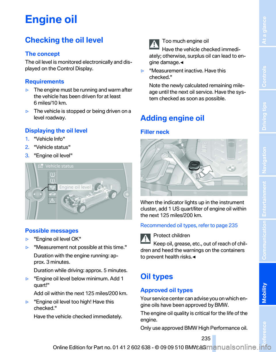 BMW 7 SERIES 2010  Owners Manual 