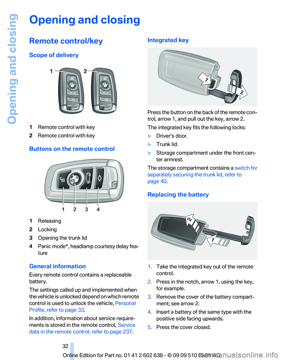 BMW 7 SERIES 2010  Owners Manual 