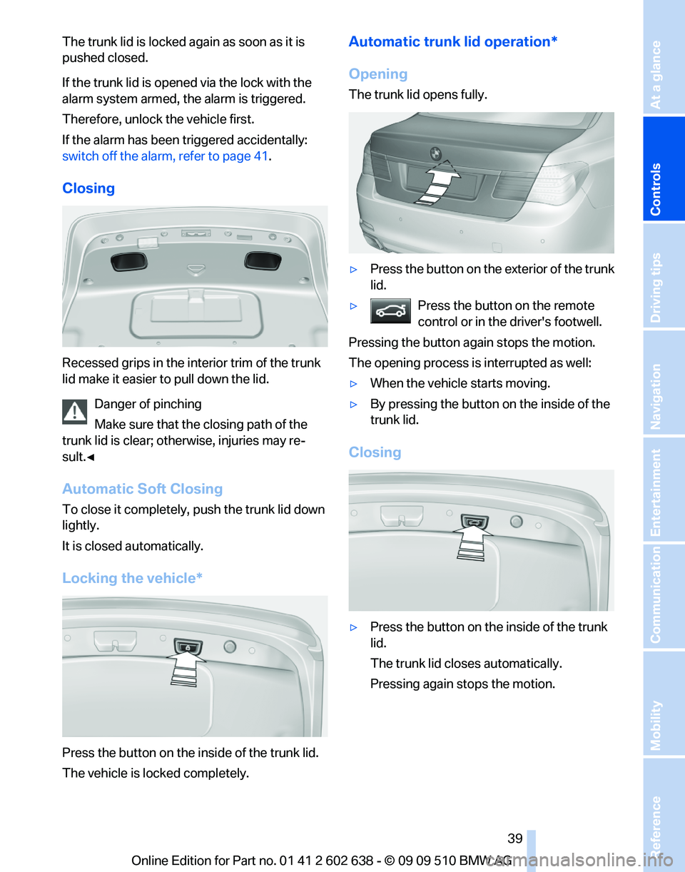 BMW 7 SERIES 2010  Owners Manual 