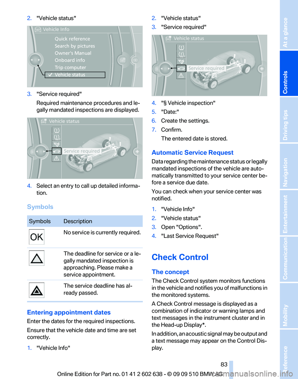 BMW 7 SERIES 2010  Owners Manual 