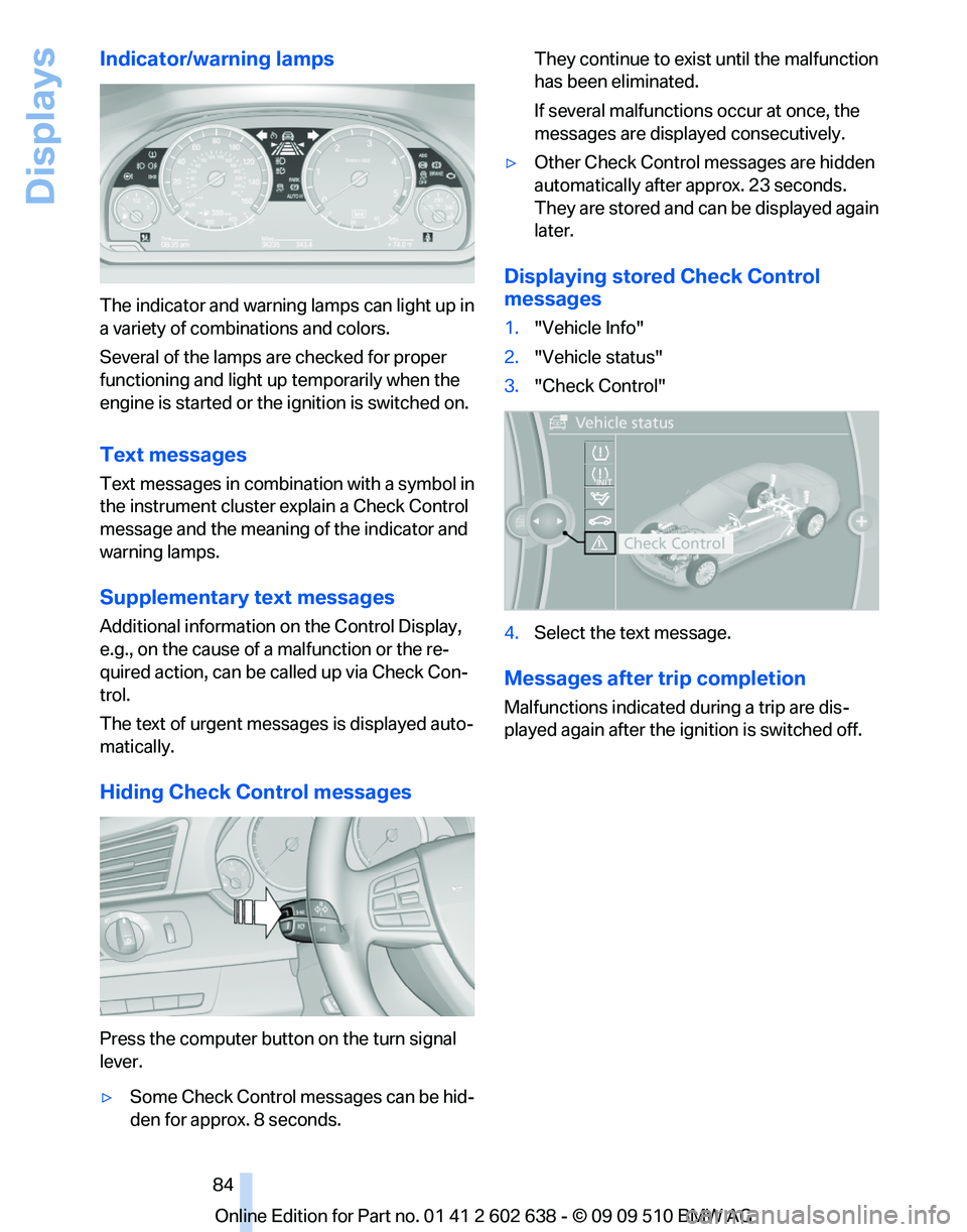 BMW 7 SERIES 2010  Owners Manual 
