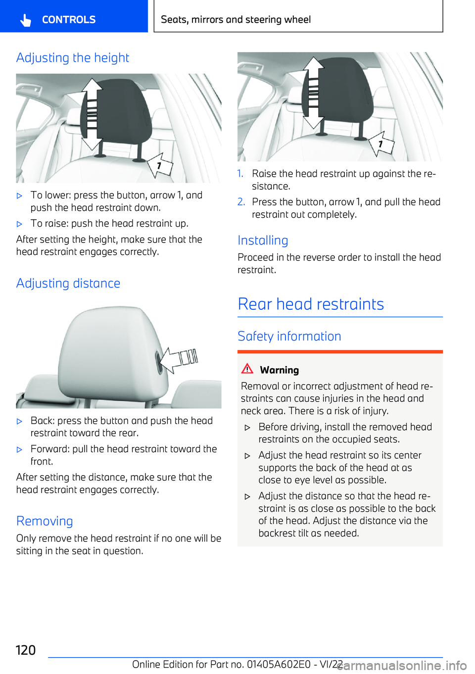 BMW X3 2023  Owners Manual Adjusting the height