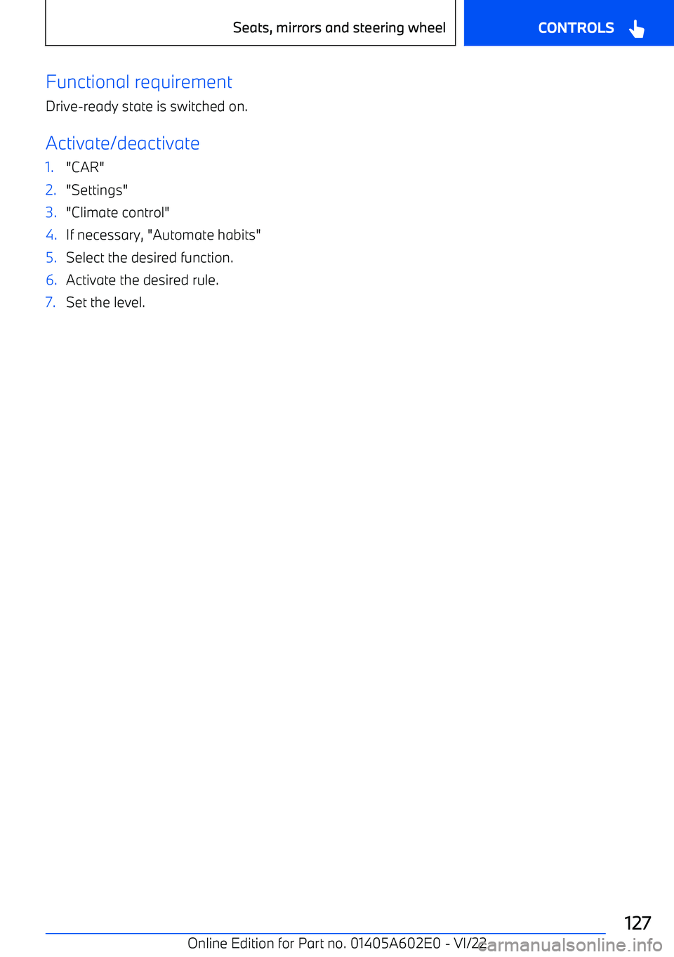 BMW X3 2023  Owners Manual Functional requirement
Drive