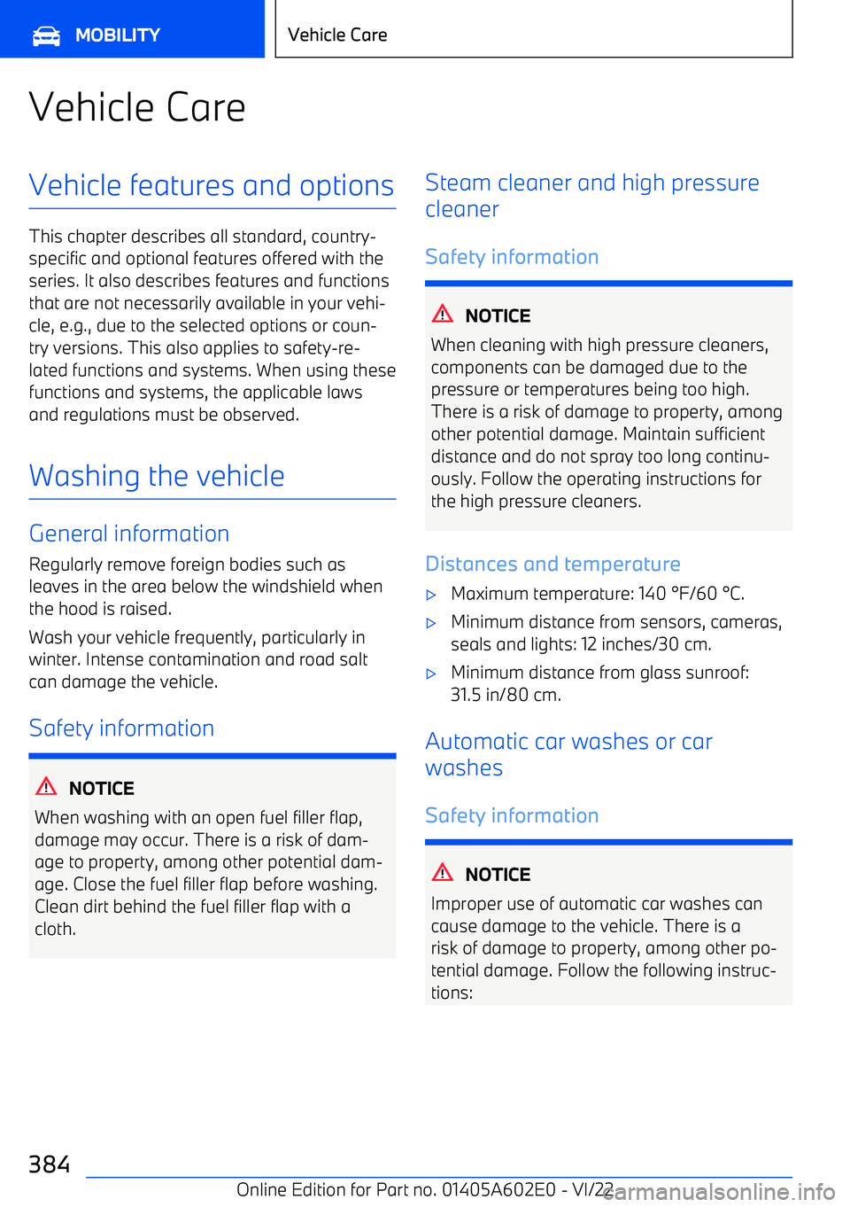 BMW X3 2023  Owners Manual Vehicle CareVehicle features and options
This chapter describes all standard, country