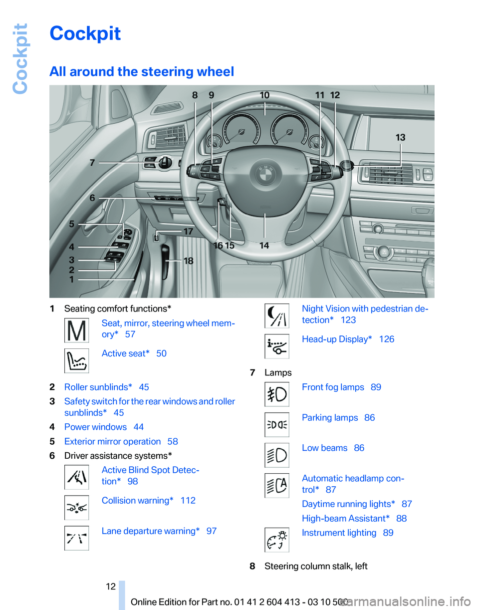 BMW 535I GRAN TURISMO 2010  Owners Manual 