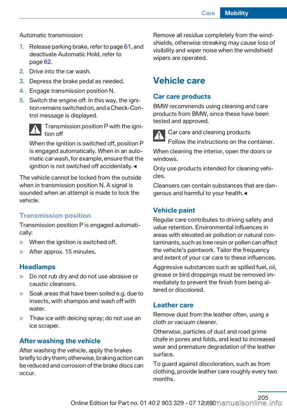 BMW 650I COUPE 2013  Owners Manual 