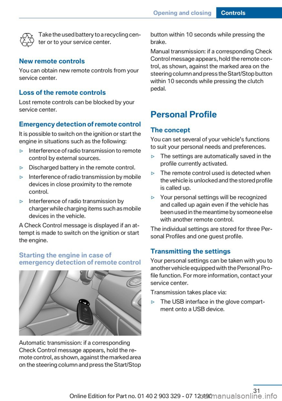BMW 650I COUPE 2013  Owners Manual 