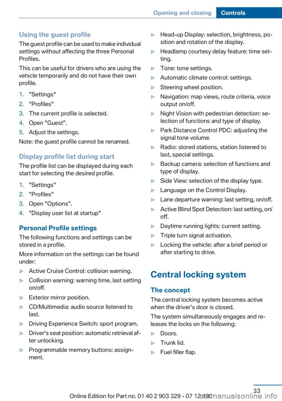 BMW 650I COUPE 2013  Owners Manual 