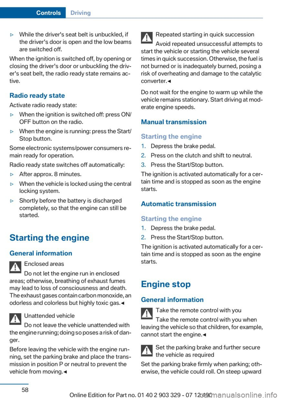 BMW 650I COUPE 2013  Owners Manual 