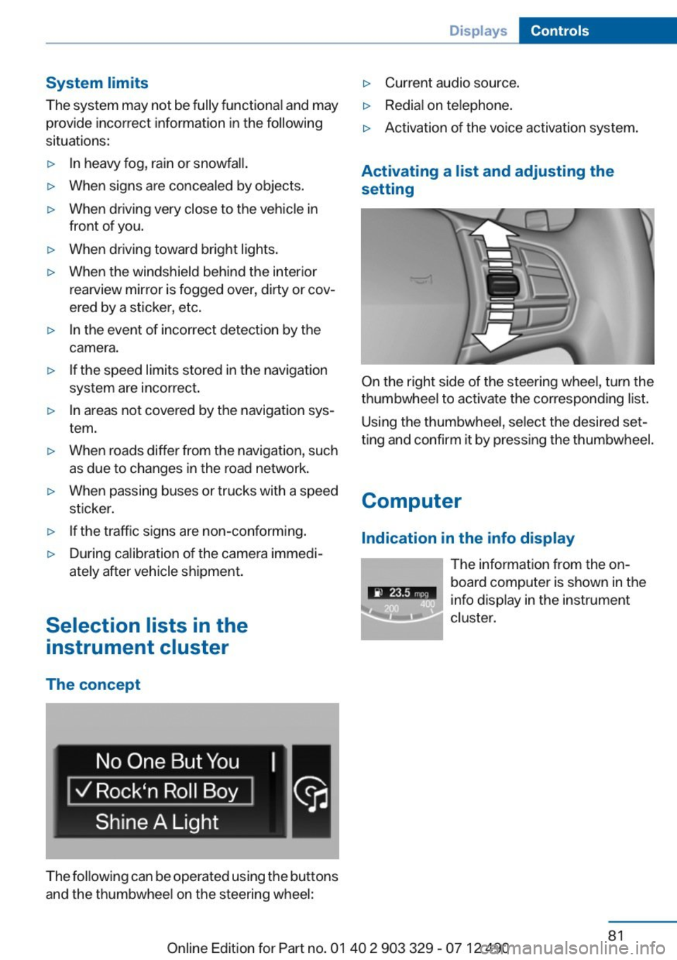 BMW 650I COUPE 2013  Owners Manual 