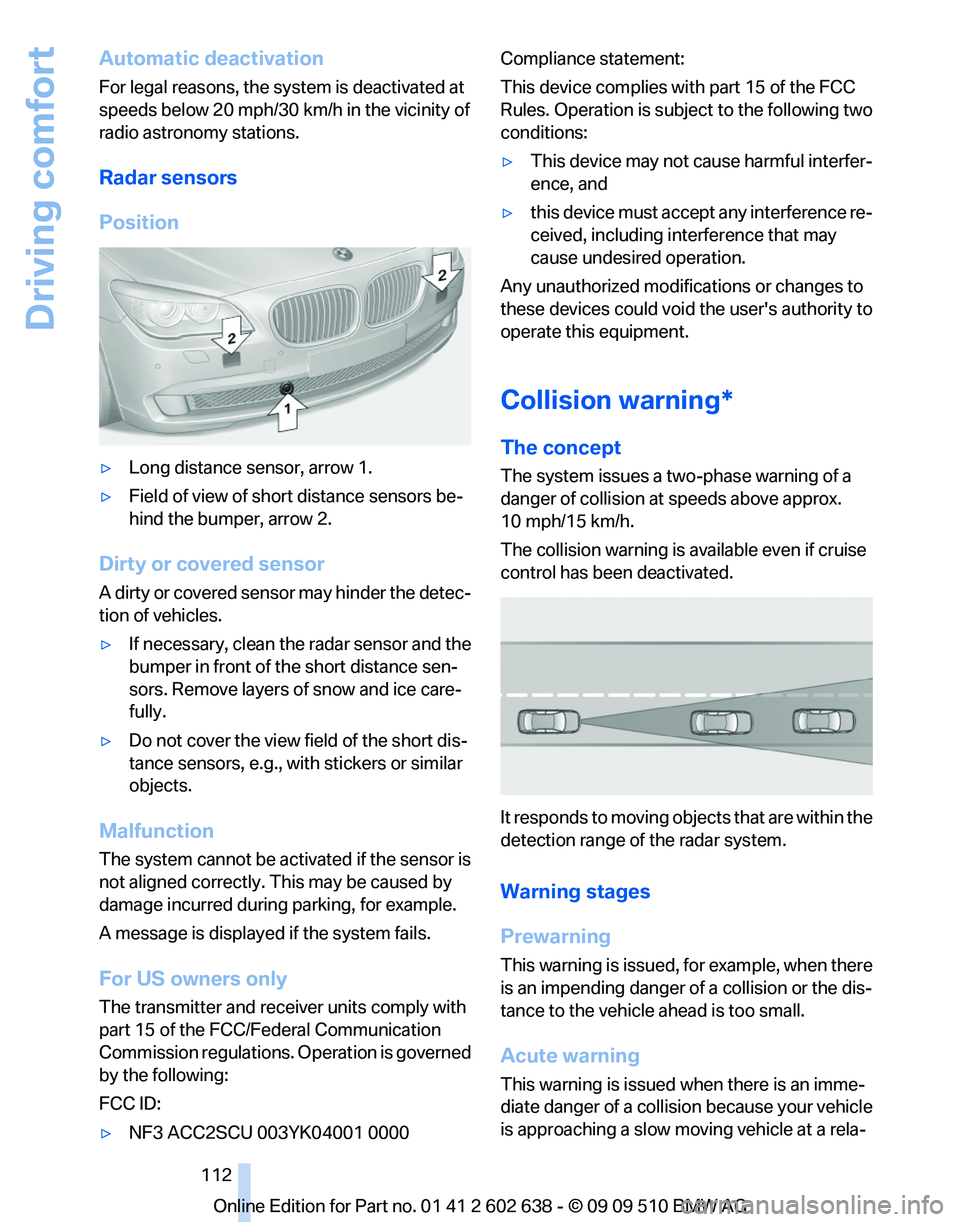 BMW 750I XDRIVE SEDAN 2010  Owners Manual 