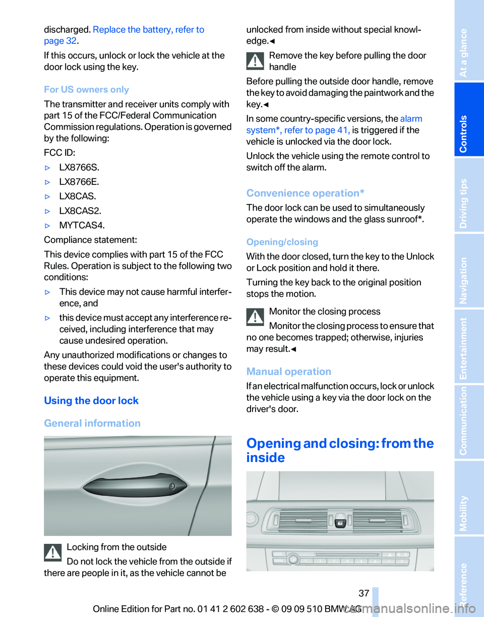 BMW 750I XDRIVE SEDAN 2010  Owners Manual 