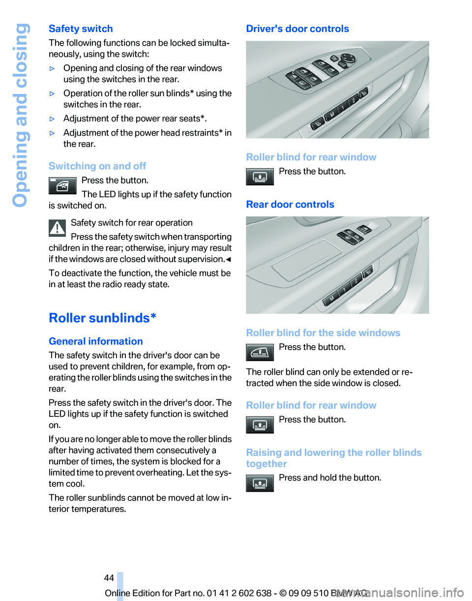 BMW 750I XDRIVE SEDAN 2010  Owners Manual 