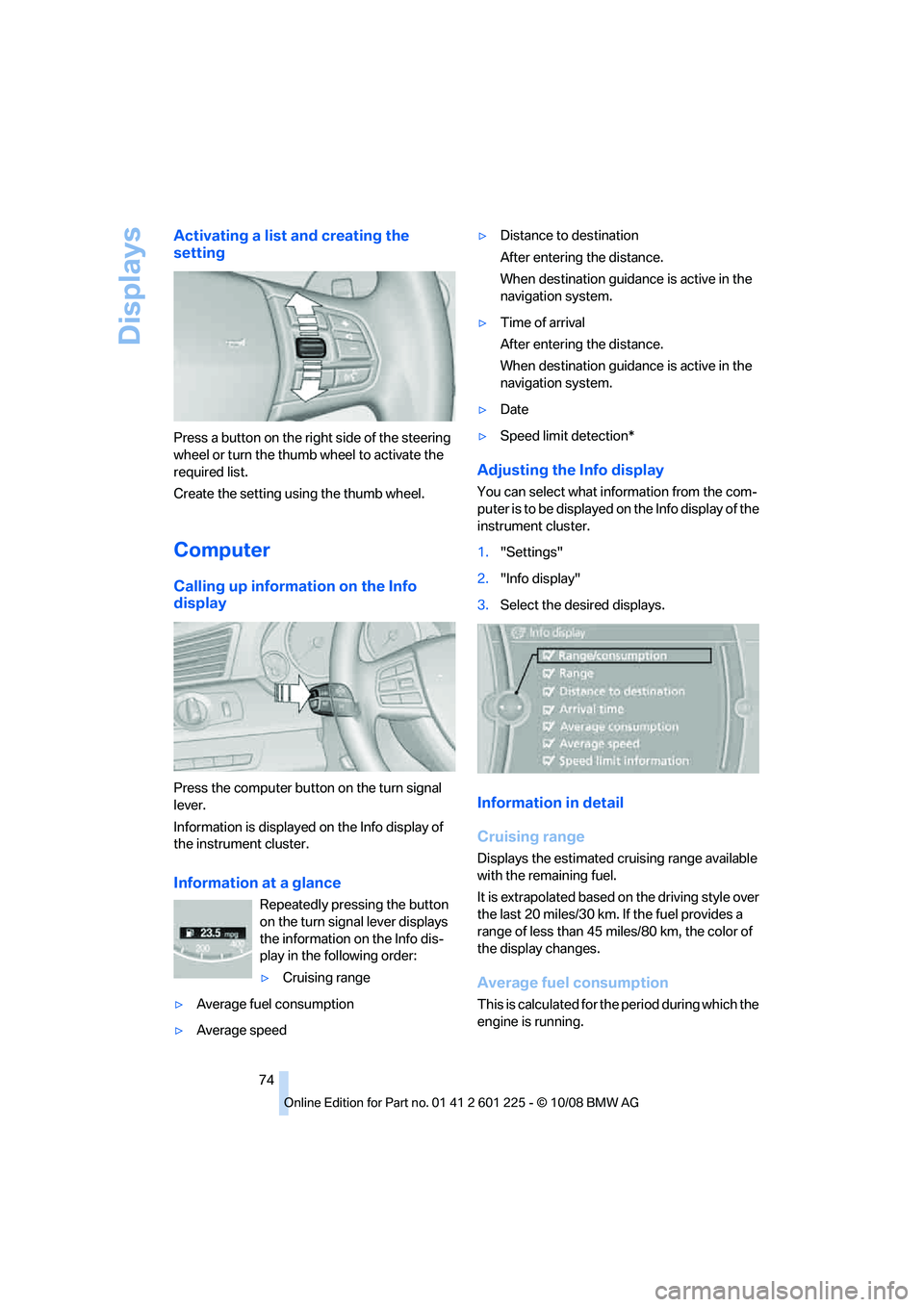 BMW 750LI 2009  Owners Manual �"�D�U�J�W�B�U�J�O�H��B��M�J�T�U��B�O�E��D�S�F�B�U�J�O�H��U�I�F
�T�F�U�U�J�O�H
�1�S�F�T�T��B��C�V�U�U�P�O��P�O��U�I�F��S�J�H�I�U��T�J�E�F��P�G��U�I�F��T�U�F�F�S�J�O�H
�X�I�F�F�M��P�S��