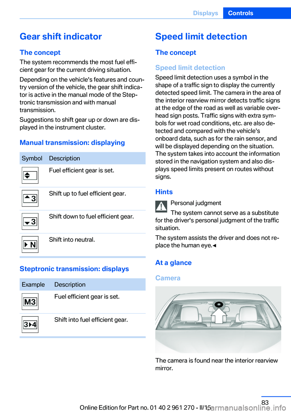 BMW M235I XDRIVE COUPE 2016 Owners Manual Gear shift indicatorThe conceptThe system recommends the most fuel effi‐
cient gear for the current driving situation.
Depending on the vehicle's features and coun‐
try version of the vehicle, BMW M235I XDRIVE COUPE 2016 Owners Manual Gear shift indicatorThe conceptThe system recommends the most fuel effi‐
cient gear for the current driving situation.
Depending on the vehicle's features and coun‐
try version of the vehicle,