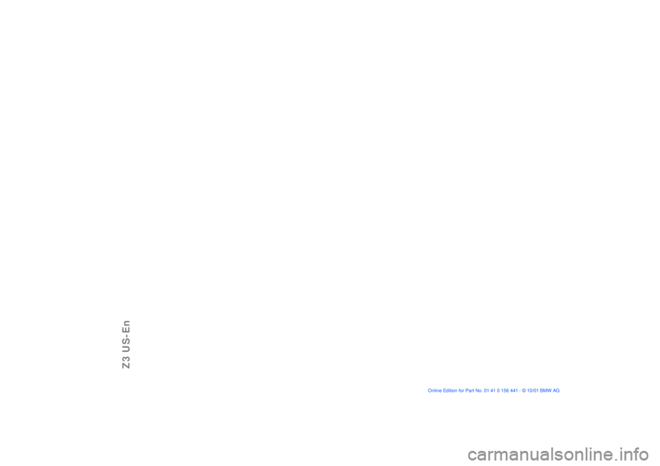 BMW Z3 2002  Owners Manual Z3 US-En 