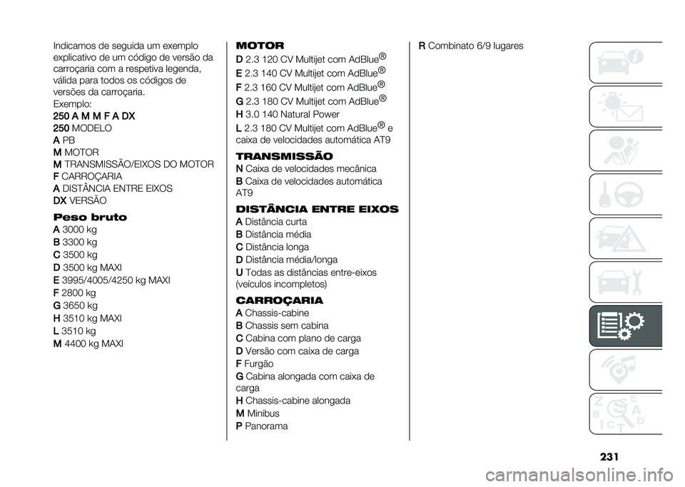 FIAT DUCATO 2020  Manual de Uso e Manutenção (in Portuguese) ����C��
�����
� �
�	 ��	����
� �� �	�(�	����

�	�(���������
 �
�	 �� ��,�
���
 �
�	 ��	���$�
 �
�
�����
�!���� ��
� � ��	���	���� ��	��	��
�� 