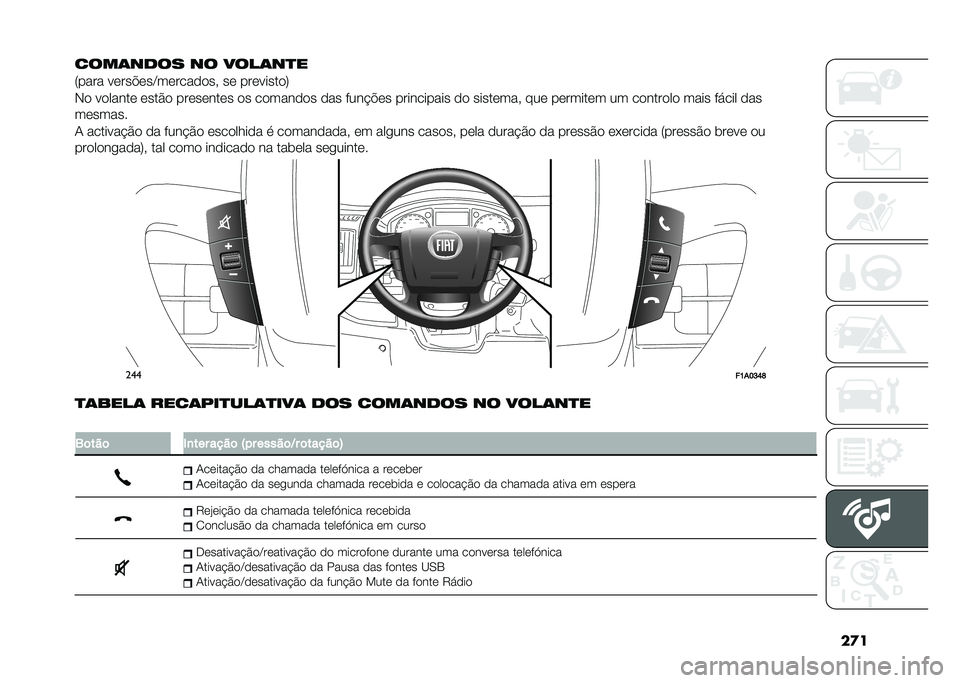 FIAT DUCATO 2020  Manual de Uso e Manutenção (in Portuguese) ���
����	���� �� ����	��
�
�:���� ��	���"�	��=��	����
�
��  ��	 ���	�����
�;
�*�
 ��
�����	 �	���$�
 ���	��	���	� �
� ��
����
�
� �
�� ����