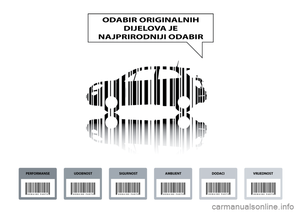 FIAT DUCATO 2019  Knjižica s uputama za uporabu i održavanje (in Croatian) ODABIR ORIGINALNIH DIJELOVA JE 
NAJPRIRODNIJI ODABIR
PERFORMANSE UDOBNOSTSIGURNOST AMBIJENT DODACIVRIJEDNOST 