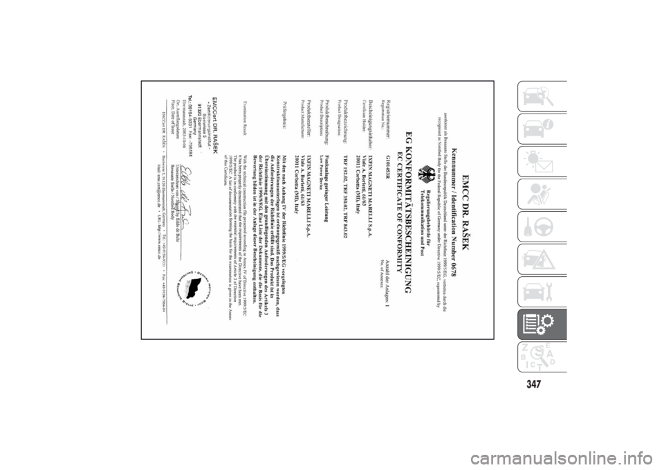 FIAT DUCATO 2014  Libretto Uso Manutenzione (in Italian) 347 