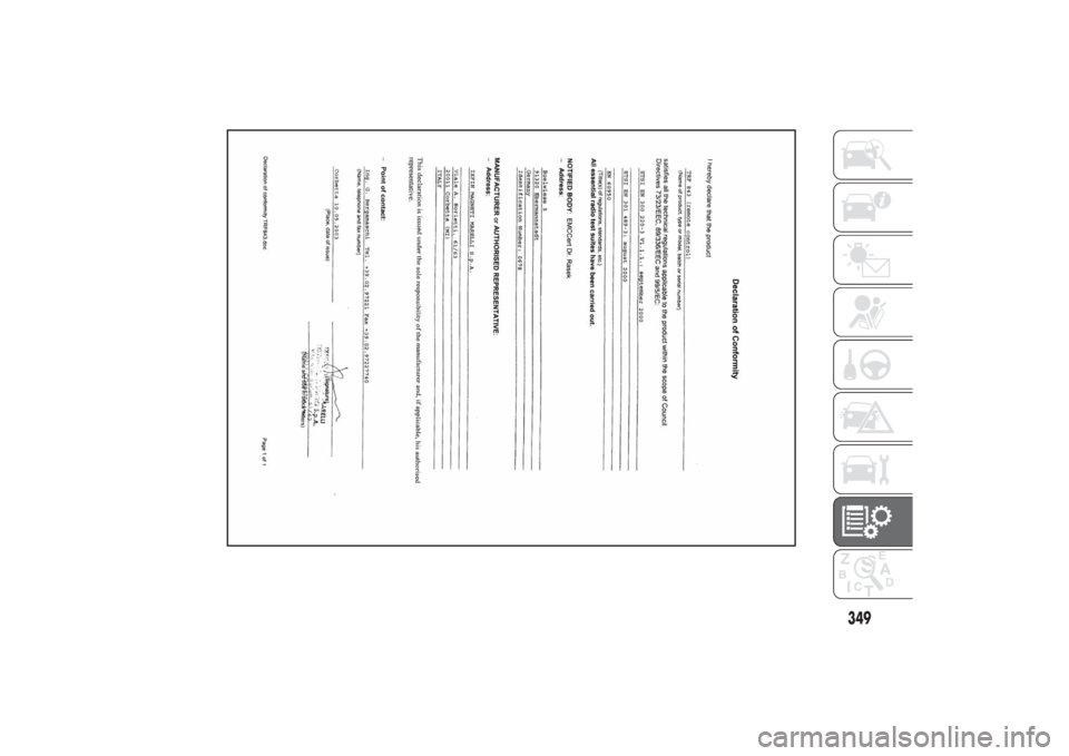 FIAT DUCATO 2014  Libretto Uso Manutenzione (in Italian) 349 