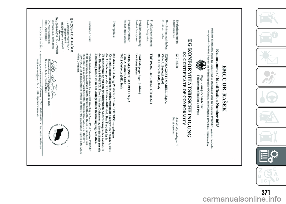 FIAT DUCATO 2015  ΒΙΒΛΙΟ ΧΡΗΣΗΣ ΚΑΙ ΣΥΝΤΗΡΗΣΗΣ (in Greek) 371 