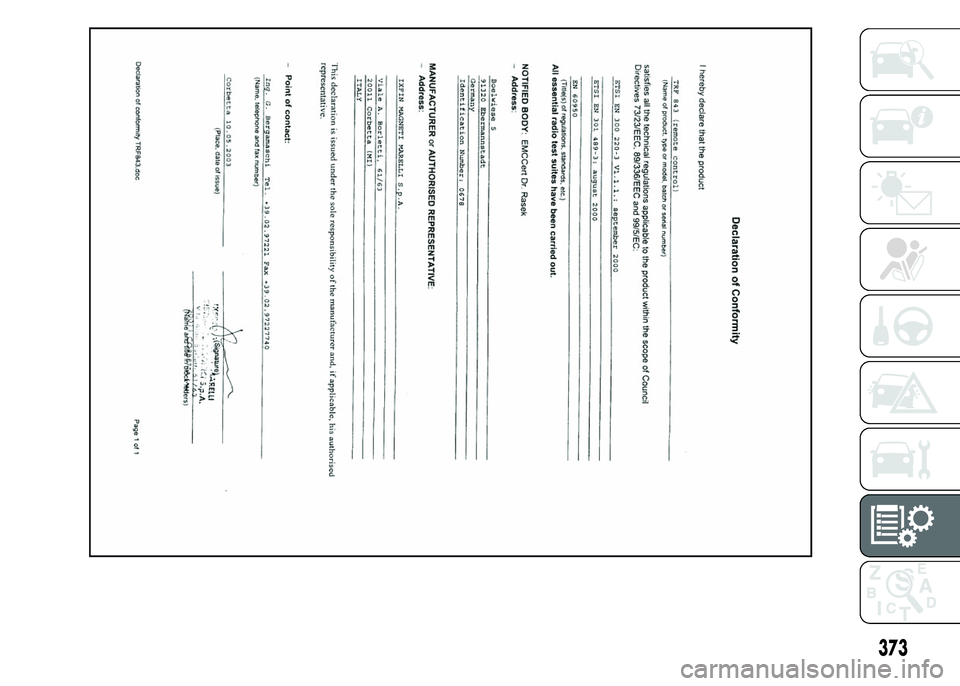 FIAT DUCATO 2015  ΒΙΒΛΙΟ ΧΡΗΣΗΣ ΚΑΙ ΣΥΝΤΗΡΗΣΗΣ (in Greek) 373 