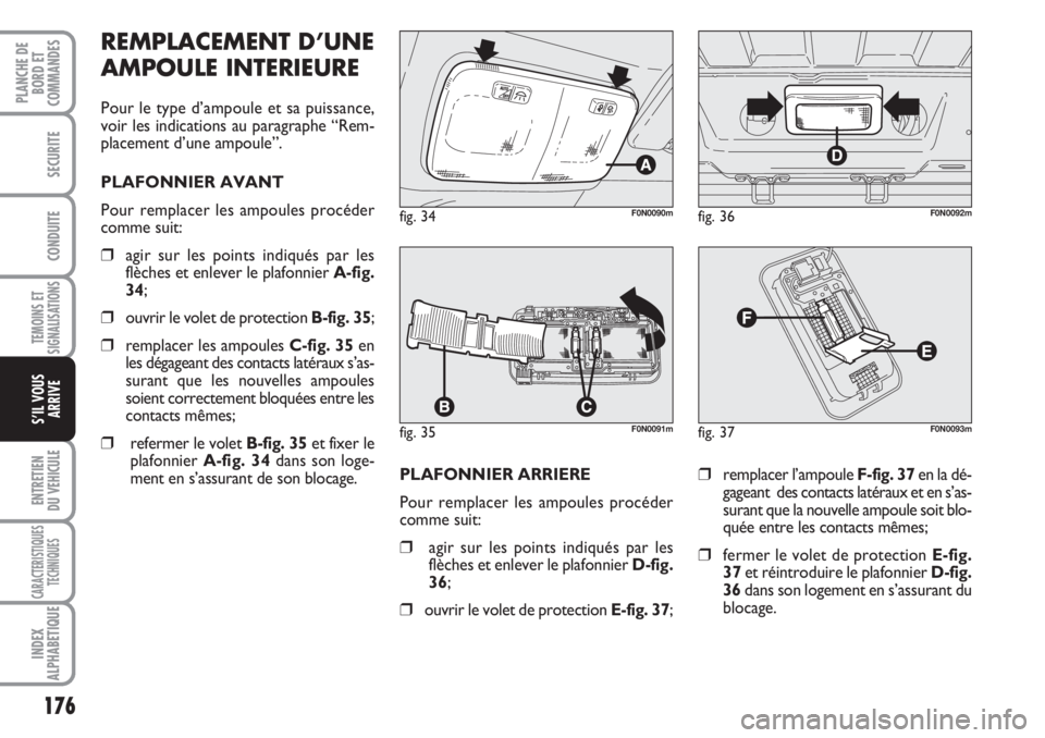 FIAT DUCATO 2008 Notice dentretien (in French) 176
TEMOINS ET
SIGNALISATIONS
ENTRETIEN
DU VEHICULE
CARACTERISTIQUES
TECHNIQUES
INDEX
ALPHABETIQUE
PLANCHE DE
BORD ET
COMMANDES
SECURITE
CONDUITE
S’IL VOUS
ARRIVE
PLAFONNIER ARRIERE
Pour remplacer FIAT DUCATO 2008 Notice dentretien (in French) 176
TEMOINS ET
SIGNALISATIONS
ENTRETIEN
DU VEHICULE
CARACTERISTIQUES
TECHNIQUES
INDEX
ALPHABETIQUE
PLANCHE DE
BORD ET
COMMANDES
SECURITE
CONDUITE
S’IL VOUS
ARRIVE
PLAFONNIER ARRIERE
Pour remplacer