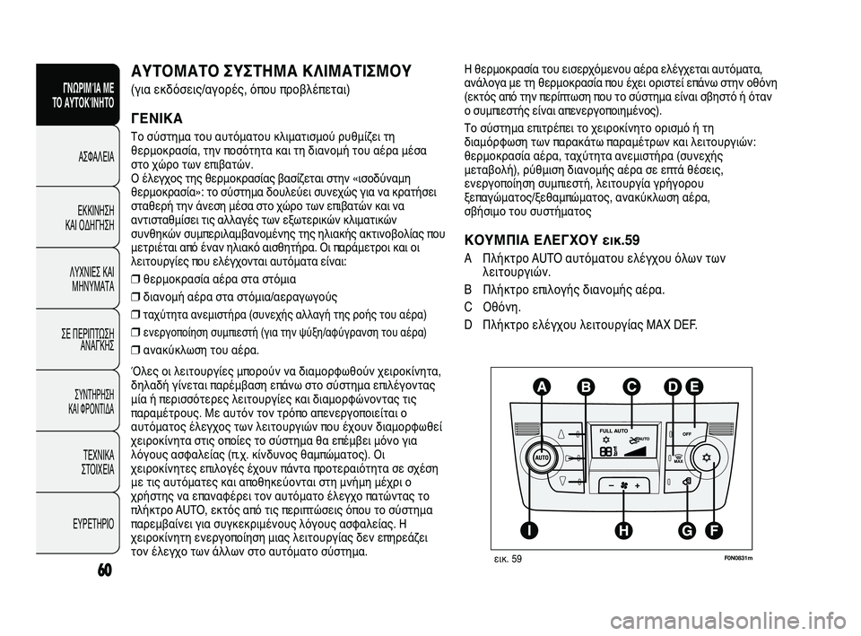 FIAT DUCATO 2010 ΒΙΒΛΙΟ ΧΡΗΣΗΣ ΚΑΙ ΣΥΝΤΗΡΗΣΗΣ (in Greek) 60
ΓΝΩΡΙΜΊΑ ΜΕ
ΤΟ ΑΥΤΟΚΊΝΗΤΟ
ΑΣΦΑΛΕΙΑ
ΕΚΚΙΝΗΣΗ
ΚΑΙ ΟΔΗΓΗΣΗ
ΛΥΧΝΙΕΣ ΚΑΙ
ΜΗΝΥΜΑΤΑ
ΣΕ ΠΕΡΙΠΤΩΣΗ
ΑΝΑΓΚΗΣ
ΣΥΝΤΗΡ FIAT DUCATO 2010 ΒΙΒΛΙΟ ΧΡΗΣΗΣ ΚΑΙ ΣΥΝΤΗΡΗΣΗΣ (in Greek) 60
ΓΝΩΡΙΜΊΑ ΜΕ
ΤΟ ΑΥΤΟΚΊΝΗΤΟ
ΑΣΦΑΛΕΙΑ
ΕΚΚΙΝΗΣΗ
ΚΑΙ ΟΔΗΓΗΣΗ
ΛΥΧΝΙΕΣ ΚΑΙ
ΜΗΝΥΜΑΤΑ
ΣΕ ΠΕΡΙΠΤΩΣΗ
ΑΝΑΓΚΗΣ
ΣΥΝΤΗΡ