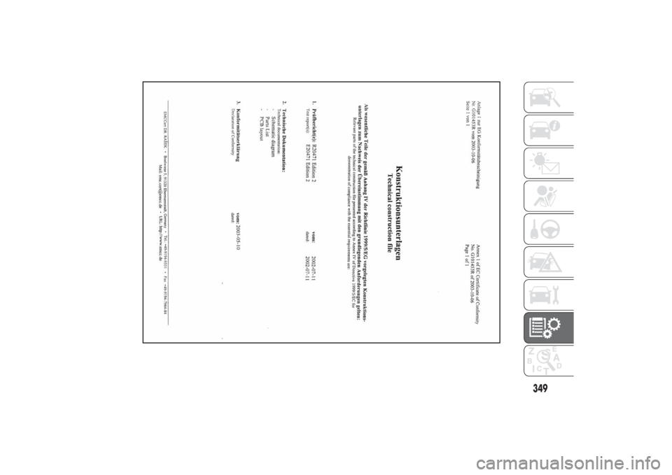 FIAT DUCATO BASE CAMPER 2014  Manual de Empleo y Cuidado (in Spanish) 349 
