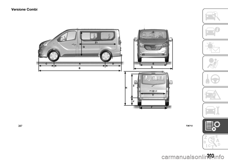 FIAT TALENTO 2017  Libretto Uso Manutenzione (in Italian) Versione Combi
287T36712
203 