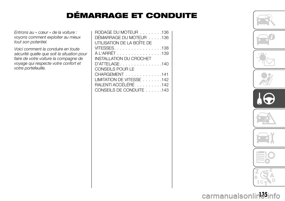 FIAT TALENTO 2018  Notice dentretien (in French) DÉMARRAGE ET CONDUITE
Entrons au « cœur » de la voiture :
voyons comment exploiter au mieux
tout son potentiel.
Voici comment la conduire en toute
sécurité quelle que soit la situation pour
fair