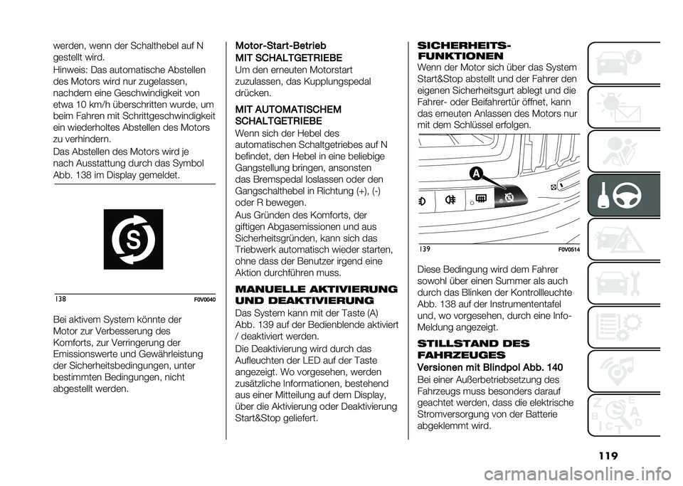 FIAT DOBLO COMBI 2020  Betriebsanleitung (in German) ����&�	���	�� �&�	�� ��	� �� ������	��	� ��� �,
��	�
��	��� �&����
�?���&�	��
�3 ���
 ���������
� ��	 ���
��	���	�
��	�
 �-�����
 �&��� ���