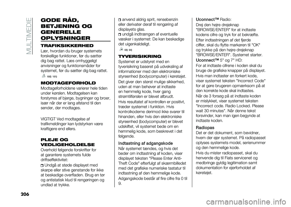 FIAT DOBLO COMBI 2020  Brugs- og vedligeholdelsesvejledning (in Danish) ��5�:�A�9�"�5�#��"�#
���	 ���� ����J
���	����
�� ��
���������
�������
����
�	����
���
�������
�A��	� ����	�
�� �
� ��	����	 �������