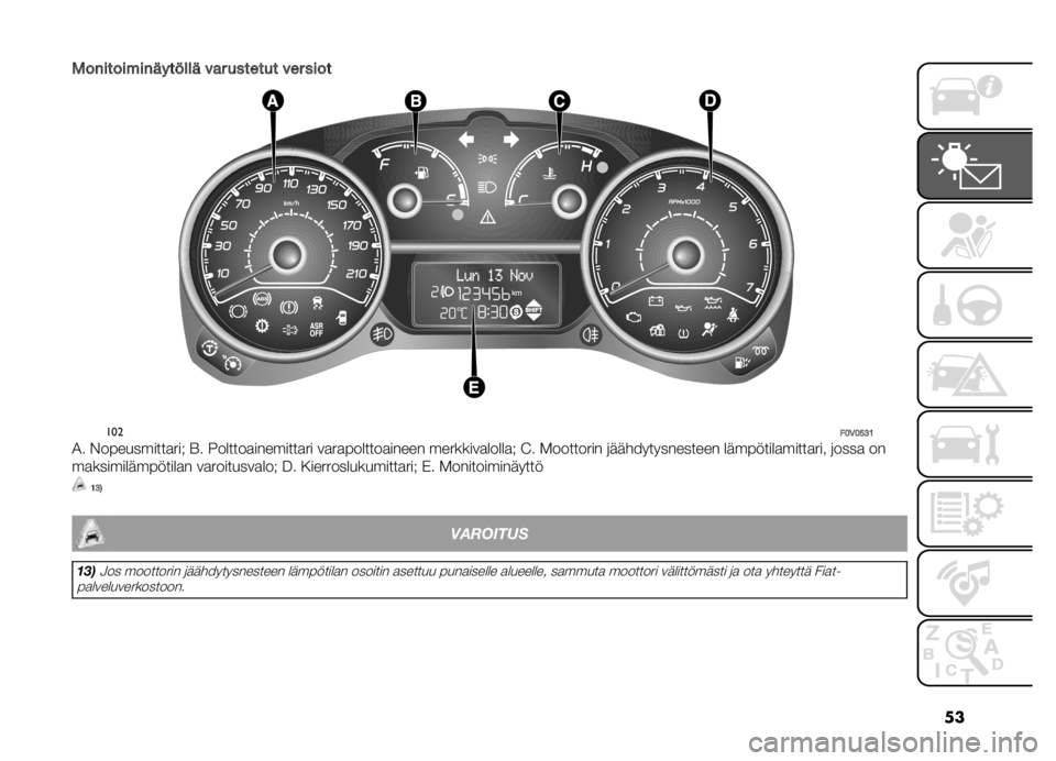 FIAT DOBLO COMBI 2019  Käyttö- ja huolto-ohjekirja (in in Finnish) ��
�+�������������
��� ��� ������� ��� ����
���
��:�5�:�=�;�9
�2� �&����������
���D �E� �1������
��������
�� ��
��
�������
��