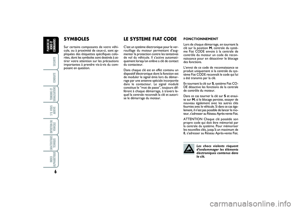 FIAT SCUDO 2015 Notice dentretien (in French) 6SECURITECONDUITETEMOINS ETSIGNALISATIONSS’IL VOUS
ARRIVEENTRETIEN DU
VEHICULECARACTERISTIQUES
TECHNIQUESINDEX
ALPHABETIQUEPLANCHE DE
BORD ET
COMMANDES
SYMBOLESSur certains composants de votre véhi FIAT SCUDO 2015 Notice dentretien (in French) 6SECURITECONDUITETEMOINS ETSIGNALISATIONSS’IL VOUS
ARRIVEENTRETIEN DU
VEHICULECARACTERISTIQUES
TECHNIQUESINDEX
ALPHABETIQUEPLANCHE DE
BORD ET
COMMANDES
SYMBOLESSur certains composants de votre véhi