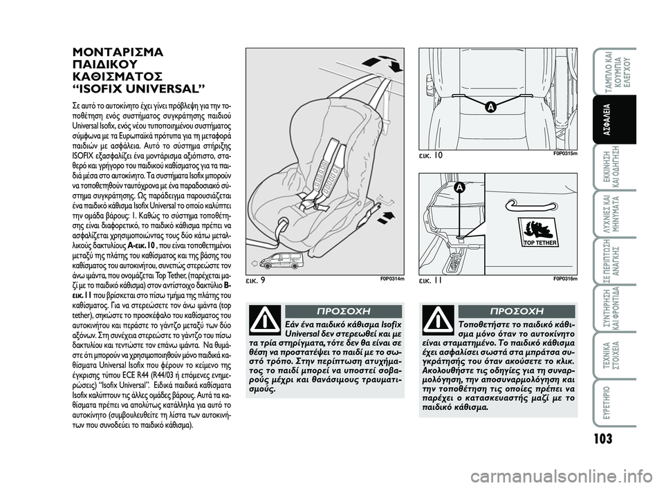 FIAT SCUDO 2013  ΒΙΒΛΙΟ ΧΡΗΣΗΣ ΚΑΙ ΣΥΝΤΗΡΗΣΗΣ (in Greek) 103
ΤΑΜΠΛΟ ΚΑΙ
ΚΟΥΜΠΙΑ
ΕΛΕΓΧΟΥ
ΕΚΚΙΝΗΣΗ 
ΚΑΙ ΟΔΗΓΗΣΗ
ΛΥΧΝΙΕΣ ΚΑΙ
ΜΗΝΥΜΑΤΑ
ΣΕ ΠΕΡΙΠΤΩΣΗ
ΑΝΑΓΚΗΣ
ΣΥΝΤΗΡΗΣΗ 
ΚΑΙ 