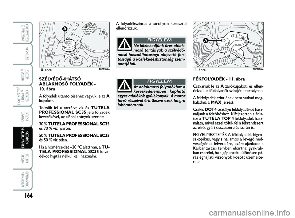 FIAT SCUDO 2013  Kezelési és karbantartási útmutató (in Hungarian) 164
FIGYELMEZTETŐ
LÁMPÁK ÉS
ÜZENETEK
MŰSZAKI 
ADATOK
BETŰRENDES
TÁ R G Y M U TAT Ó
MÙSZERFAL ÉS
KEZELÃSZERVEK
BIZTONSÁG
INDÍTÁS ÉS
VEZETÉS
SZÜKSÉG 
ESETÉN
KARBANTARTÁS ÉS
GONDOZ