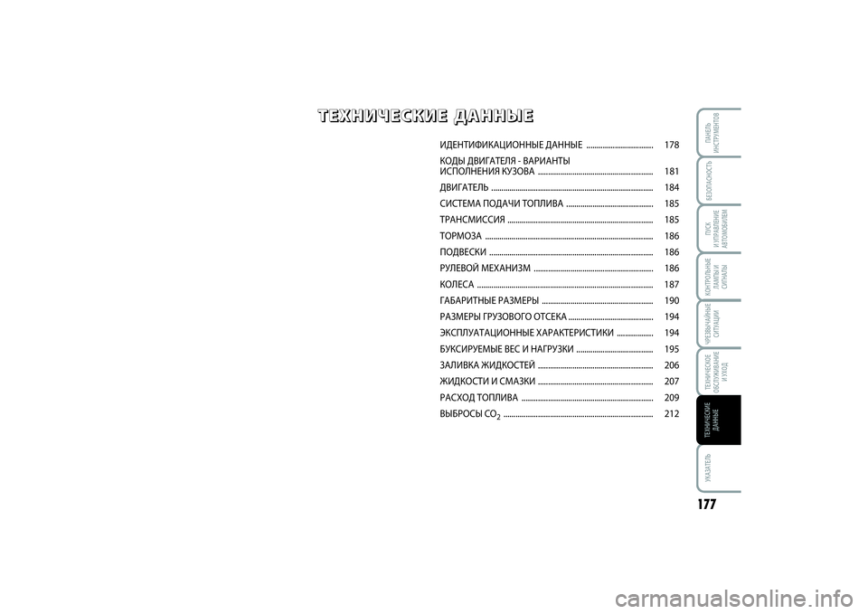 FIAT SCUDO 2014  Руководство по эксплуатации и техобслуживанию (in Russian) БЕЗОПАСНОСТЬПУСК 
И УПРАВЛЕНИЕ
АВТОМОБИЛЕМ
177
УКАЗАТЕЛЬПАНЕЛЬ
ИНСТРУМЕНТОВКОНТРОЛЬНЫЕ
ЛАМПЫ И 
СИГНАЛЫЧРЕЗ