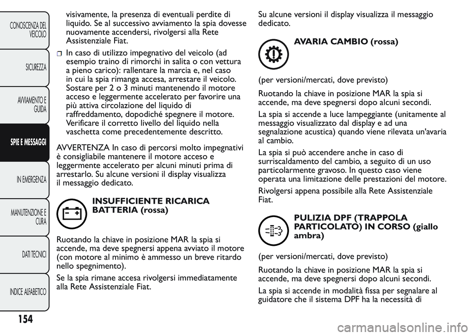 FIAT FIORINO 2017 Libretto Uso Manutenzione (in Italian) visivamente, la presenza di eventuali perdite di
liquido. Se al successivo avviamento la spia dovesse
nuovamente accendersi, rivolgersi alla Rete
Assistenziale Fiat.
In caso di utilizzo impegnativo de FIAT FIORINO 2017 Libretto Uso Manutenzione (in Italian) visivamente, la presenza di eventuali perdite di
liquido. Se al successivo avviamento la spia dovesse
nuovamente accendersi, rivolgersi alla Rete
Assistenziale Fiat.
In caso di utilizzo impegnativo de