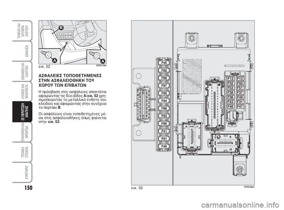 FIAT FIORINO 2008  ΒΙΒΛΙΟ ΧΡΗΣΗΣ ΚΑΙ ΣΥΝΤΗΡΗΣΗΣ (in Greek) 150
ΛΥΧΝΙΕΣ ΚΑΙ
ΜΗΝΥΜΑΤΑ
ΣΥΝΤΗΡΗΣΗ ΚΑΙ
ΦΡΟΝΤΙΔΑ
ΤΕΧΝΙΚΑ
ΣΤΟΙΧΕΙΑ
ΕΥΡΕΤΗΡΙΟ
ΤΑΜΠΛΟ ΚΑΙ
ΚΟΥΜΠΙΑ
ΕΛΕΓΧΟΥ
ΑΣΦΑΛΕ