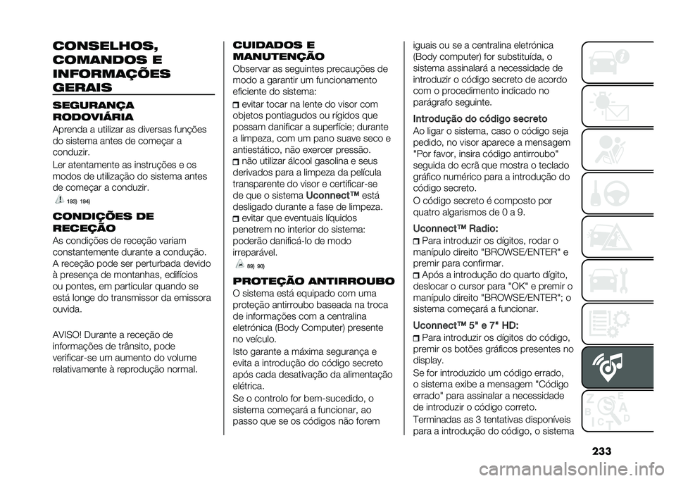 FIAT TIPO 4DOORS 2021  Manual de Uso e Manutenção (in Portuguese) �������������X
����	���� �
�������	��"��
����	��
������	���	
�������+���	
�-���	��
� � �������� �� �
���	���� ���� �!�	�
�
�
 