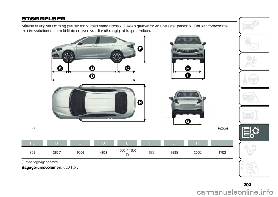 FIAT TIPO 4DOORS 2021  Brugs- og vedligeholdelsesvejledning (in Danish) ���
��	�������� �3����� �� ���
���� � �� �	�
 �
����� ��	� ��� ��� �
����������� ������ �
����� ��	� �� ������
��� � ���
�	