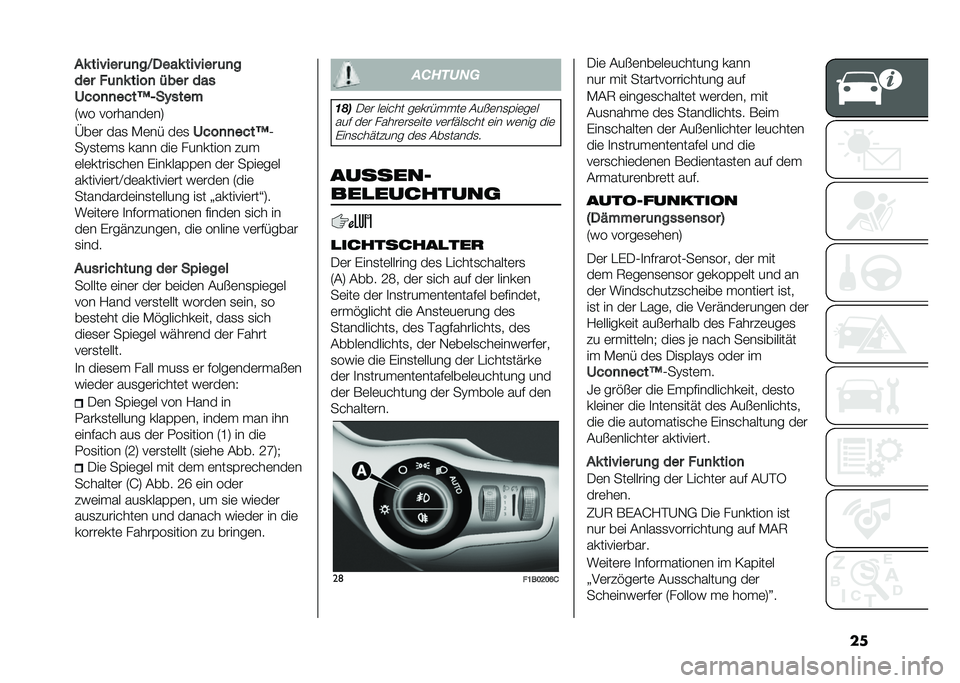 FIAT 500X 2021  Betriebsanleitung (in German) ���"� ���%��� �	�
��K�0��� ���%��� �	�
�
��� ��	�
� ����
 �$��� ���
�:���
�
����F�4��(����
�7�� ��������	��:
�H��	� ���
 �+�	�� ��	�
�:���